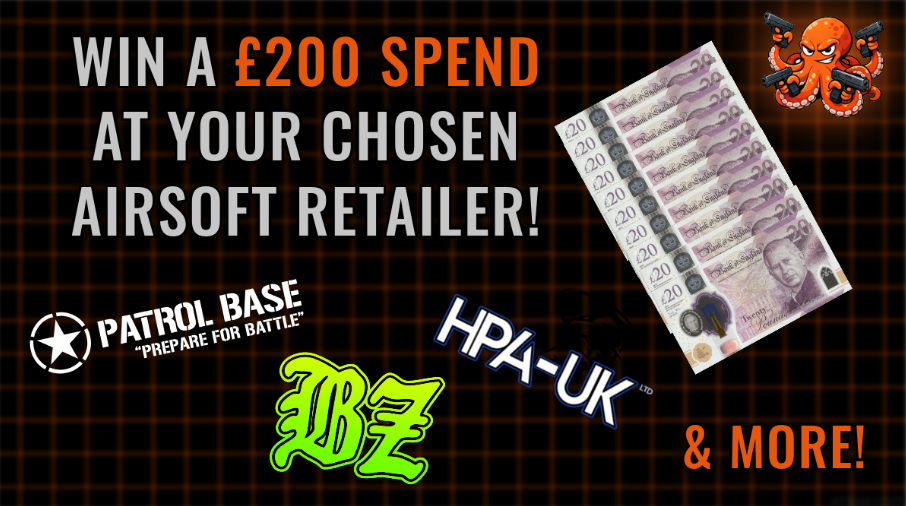 Two Hundred Pound Gift Voucher Spend at Your Chosen UK Airsoft Retailer